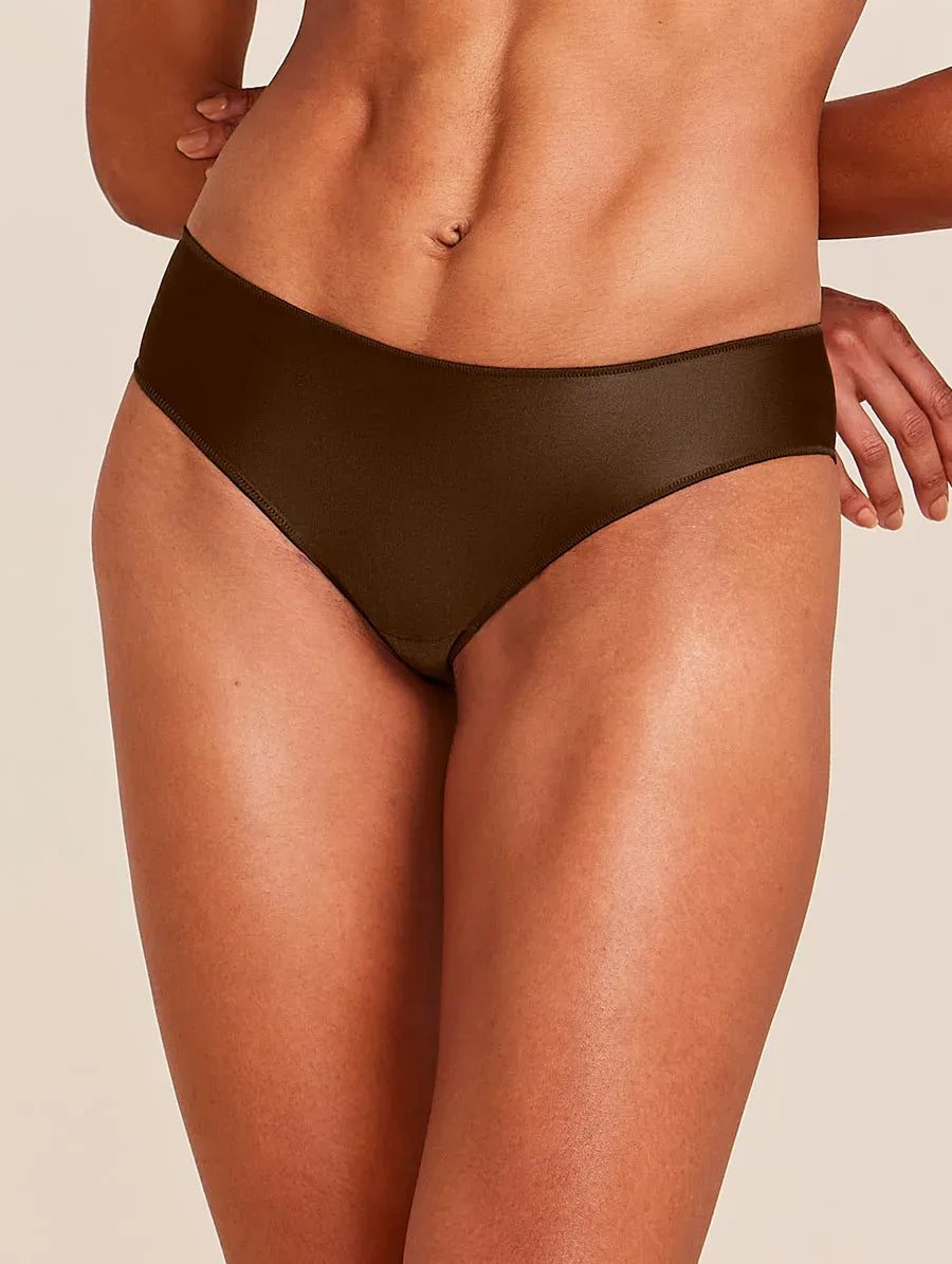 תחתונים רחבים בצדדים מסופר מיקרופייבר צבע חום-מטאלי