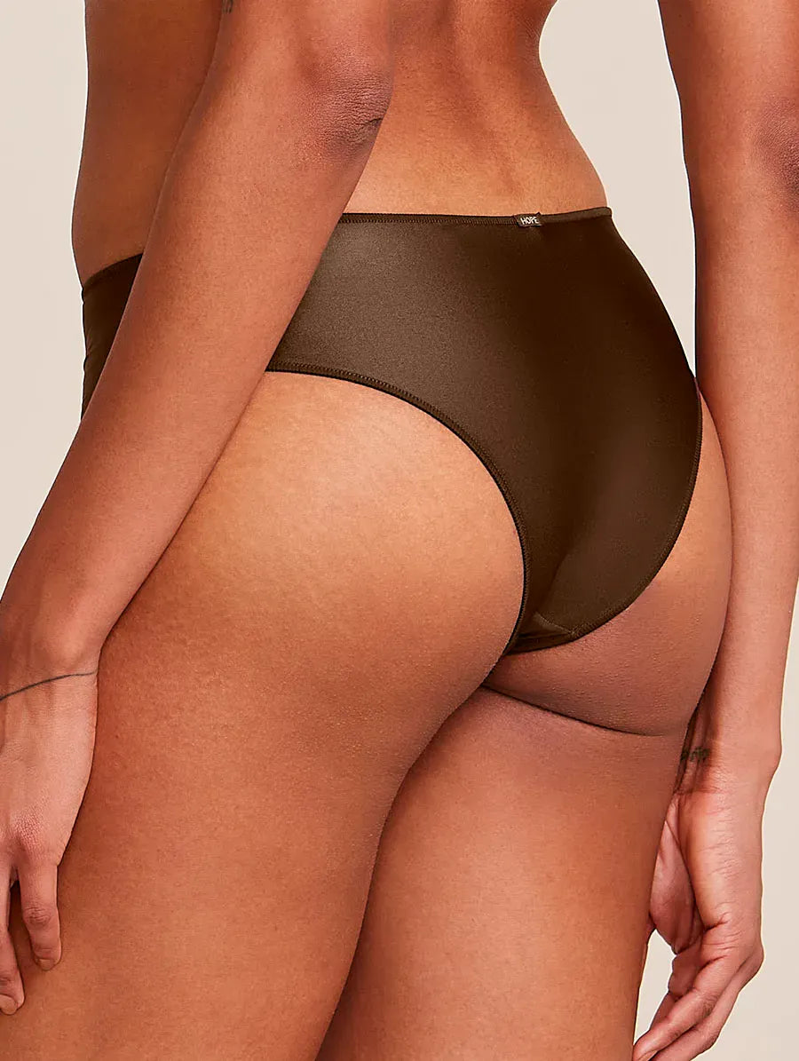 תחתונים רחבים בצדדים מסופר מיקרופייבר צבע חום-מטאלי