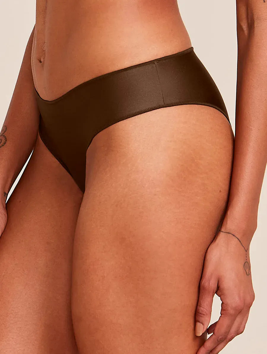 תחתונים רחבים בצדדים מסופר מיקרופייבר צבע חום-מטאלי