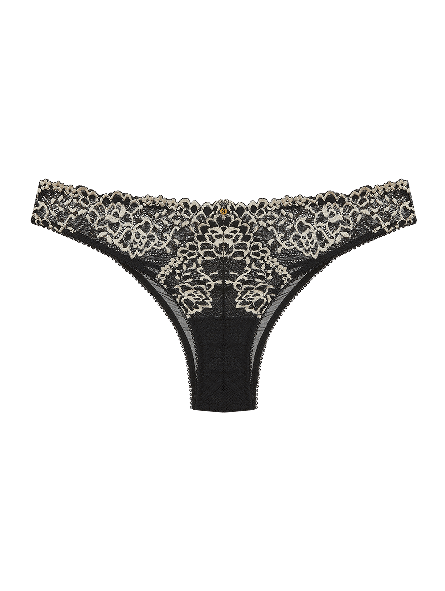 תחתונים ברזילאים  בגזרת ביקיני מתחרה שחורה