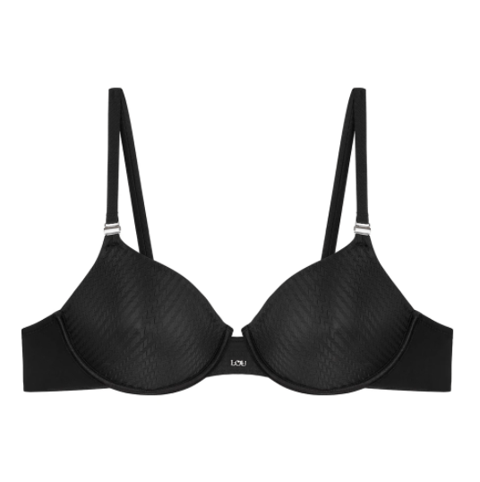 חזיה עם עצם, ללא ריפוד ועם כתפיות מתחלפות בצבע שחור