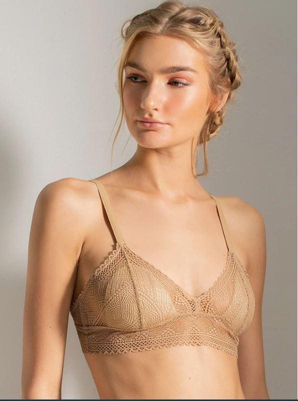 חזיית משולשים מתחרה ללא עצם  עם ריפוד עדין - Olla Lingerie Online