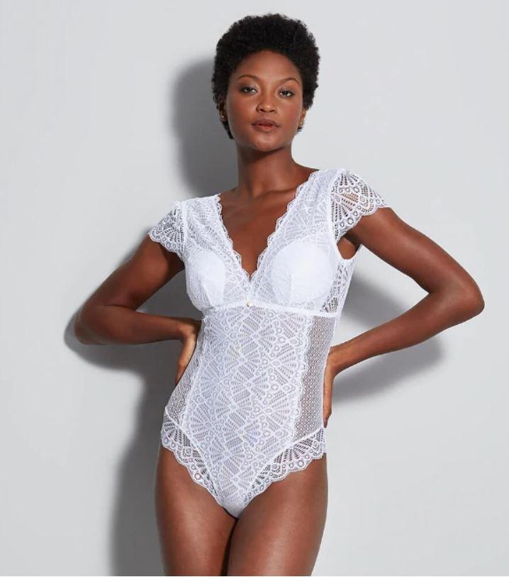 בגד גוף שחור מתחרה - Olla Lingerie Online