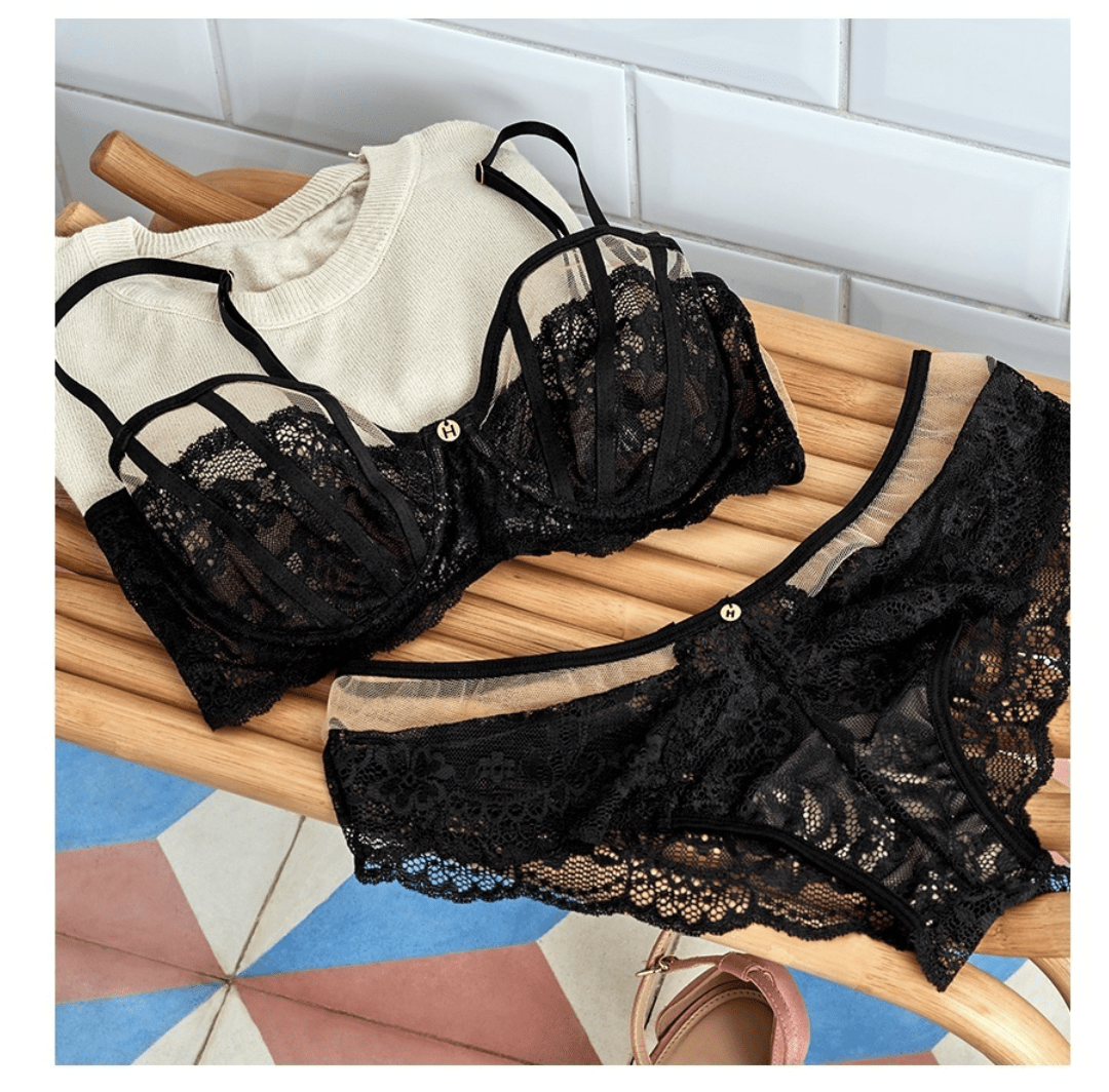 חזיית תחרה עם ברזלים ללא ריפוד - Olla Lingerie Online