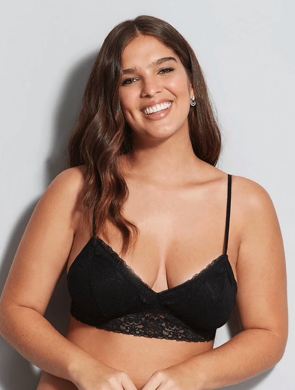 טופ תחרה משולשים עם ריפוד נשלף ללא ברזלים - Olla Lingerie Online
