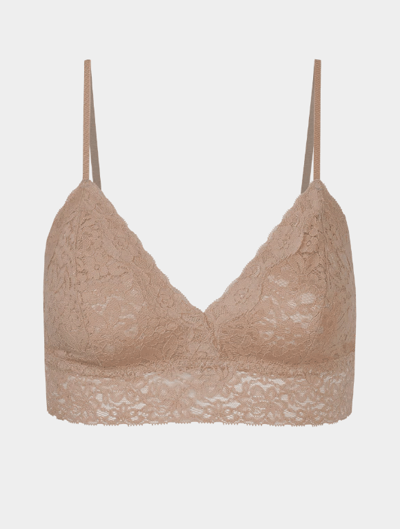 טופ תחרה משולשים עם ריפוד נשלף ללא ברזלים - Olla Lingerie Online