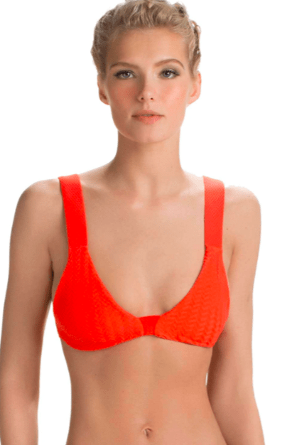 חזיית ביקיני כתומה משולשים - Olla Lingerie Online